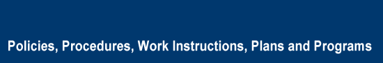 Policies and Procedures