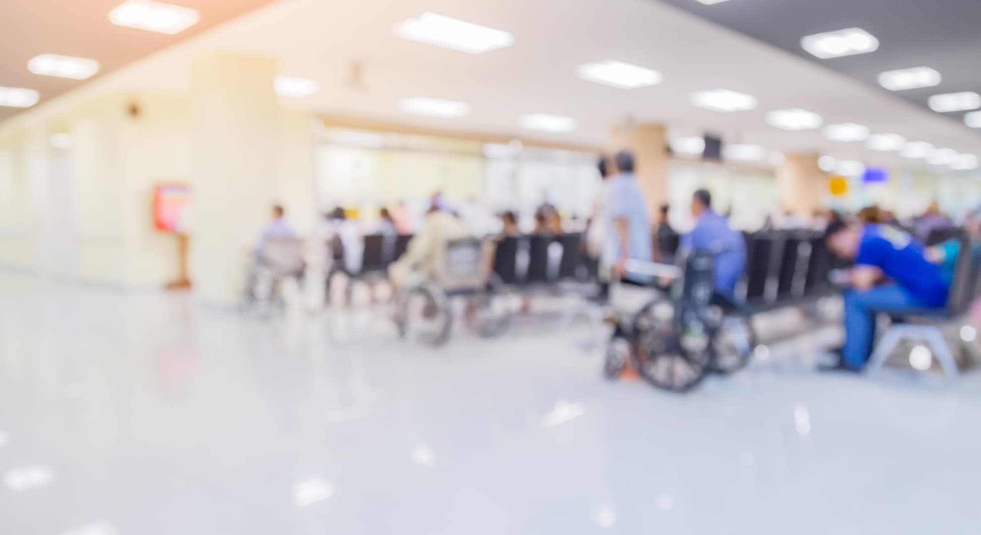 Blurred image of hospital waiting room.