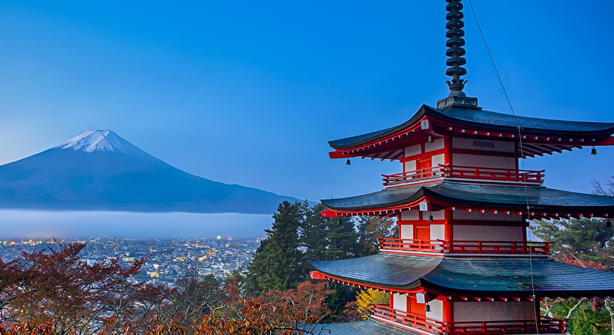 Mount Fuji with Japanese building