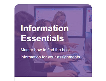 A close-up of the thumbnail for Information Essentials; one of the four online guides that make up Study Essentials.