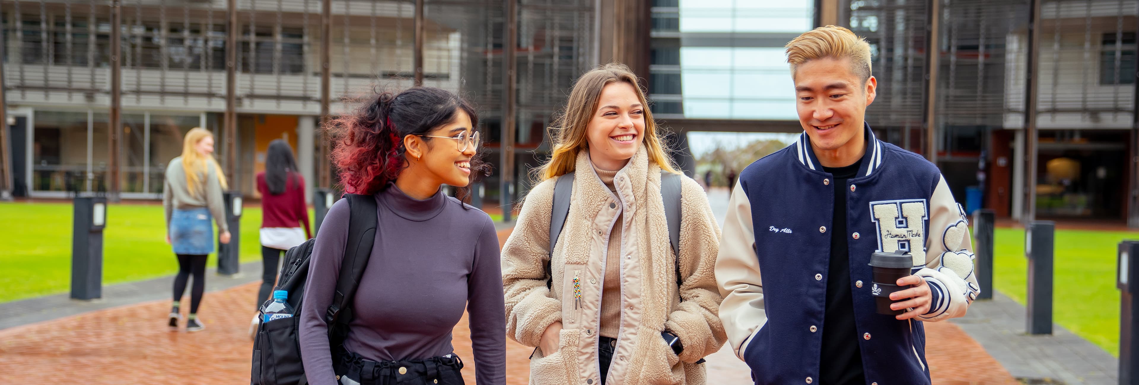 Students walking around Joondalup ECU campus