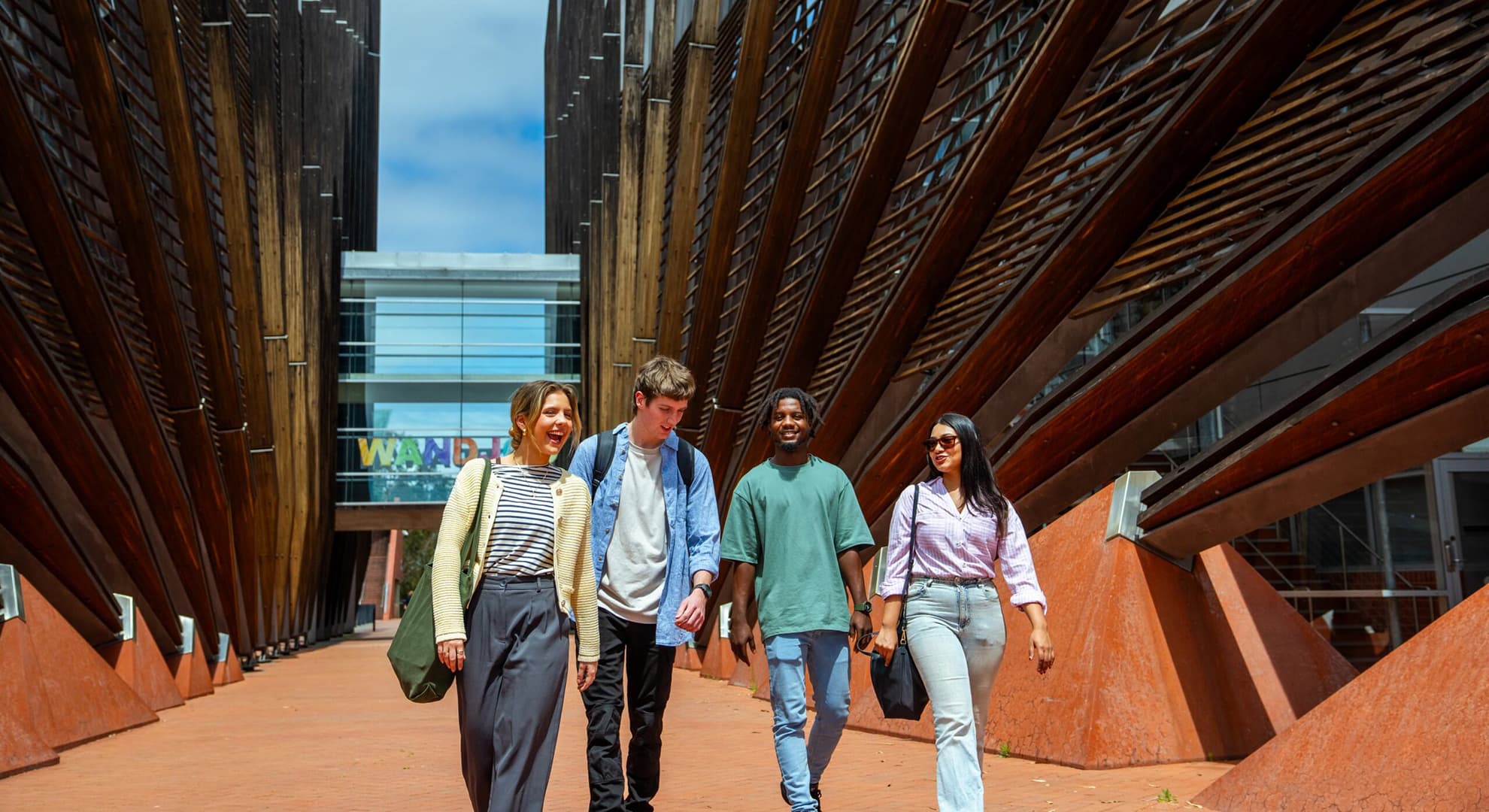 Students walking on campus at Joondalup.