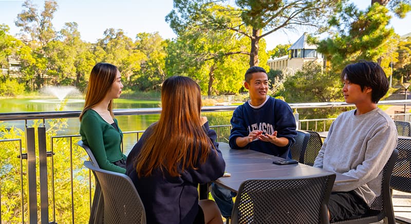 Group of student sitting.