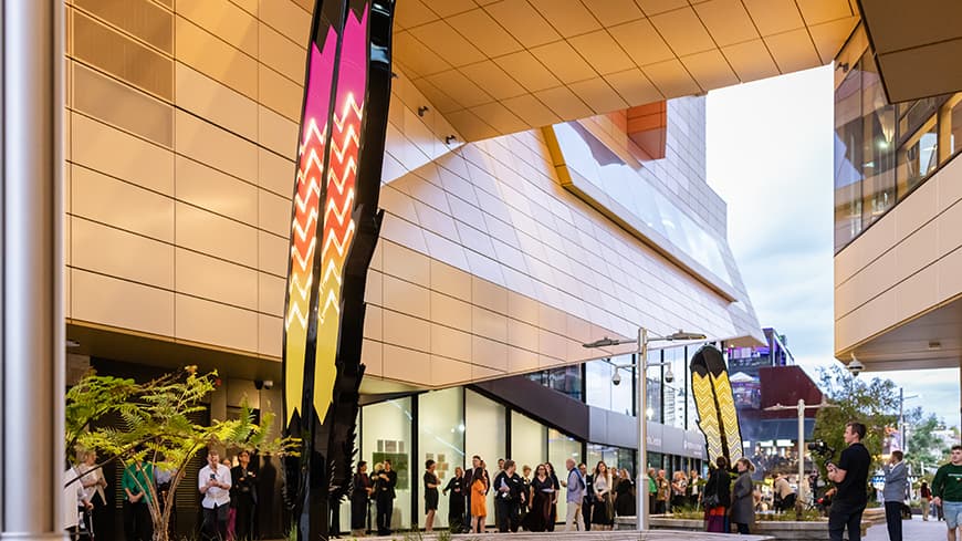 Steel feathers in multiple colours.