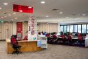 A wide-shot of the desktop computers available for use on level 2 at Mount Lawley Campus Library.