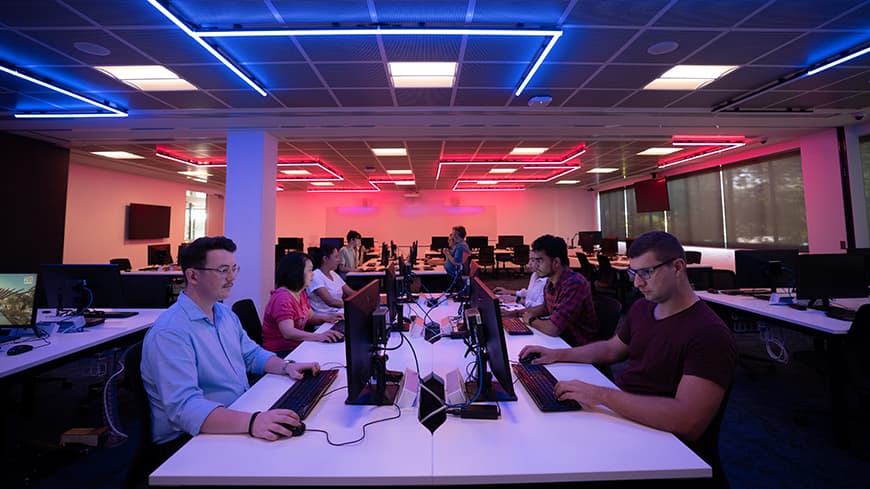 Students in a university computing centre