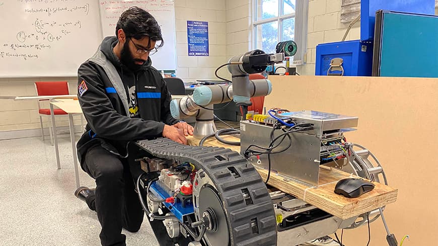 Akshat with robotic vehicle