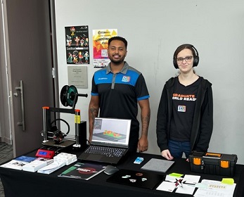 Sam Regassa and Shannon Castine showcasing Computer Science / Engineering and Cyber Security