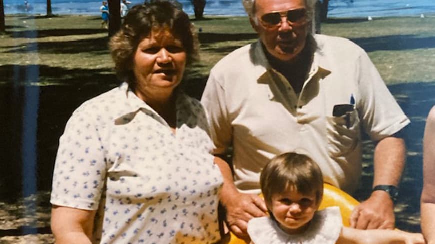 ECU student Renee Fury, as a child with her grandparents