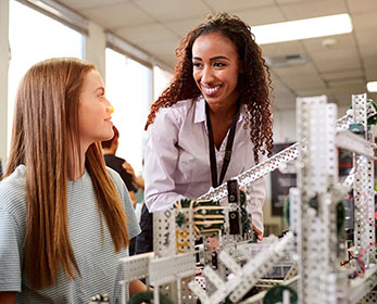 students talking