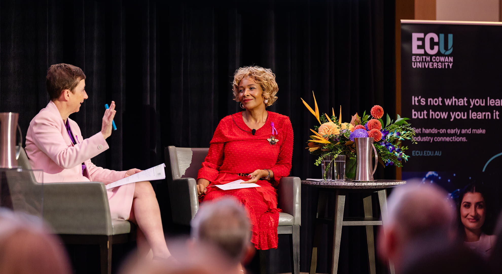 ECU VC Professor Clare Pollock and Pearl Proud.