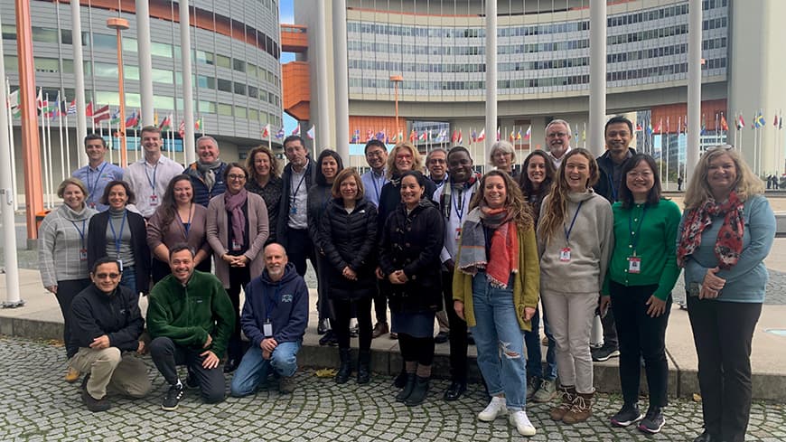 Group of researchers gathered.