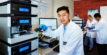 Student working in a laboratory