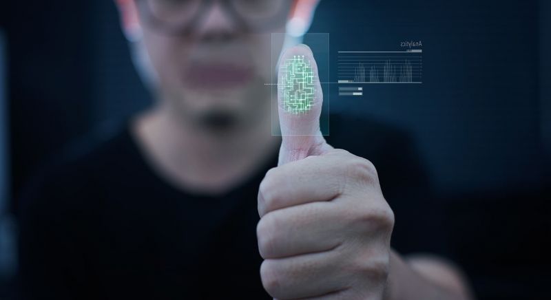 Glowing biometric fingerprint