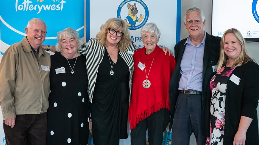 Jack Barker, Deanna Howell, Dr Julie Boston (ECU), Lorraine Young, Barry Young, and Abby Holme from The Amanda Young Foundation.