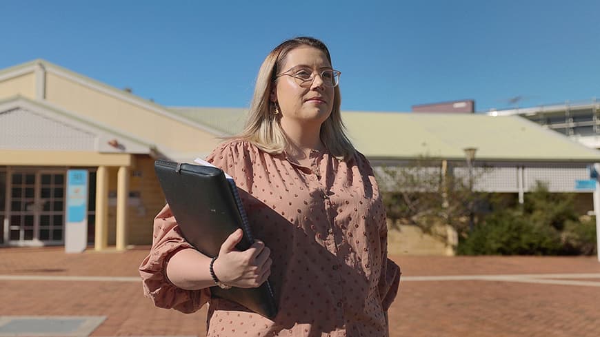 Female university student on campus