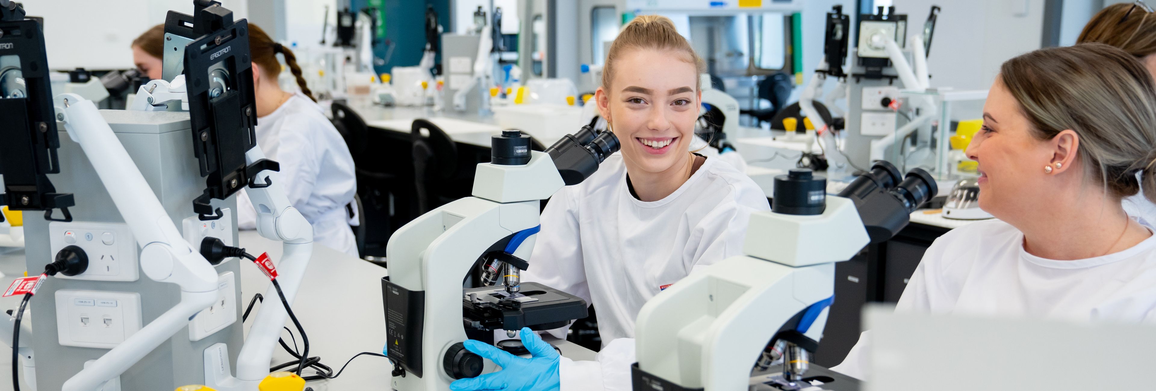 Students working in the super lab.