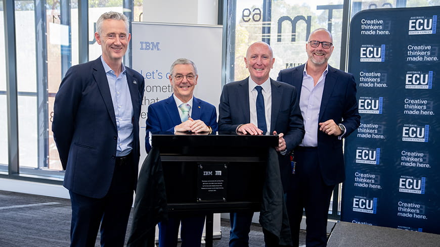 Steve Chapman and Minister Dawson with IBM Executives.