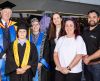 An image at the Children's University Graduation of  L-R: Mr Colin Pettit, Vice Chancellor of the CUWAP; Hedley Ryder; Professor Clare Pollock, Vice-Chancellor at ECU; Jemima Tomlinson, Principal at Swan View Primary School; Bonnie and Percy Ryder.
