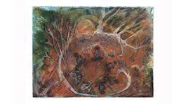 Norma MacDonald, Land Rights Negotiation, 1997, mixed media on paper, Edith Cowan University Art Collection. Photo: Lucida Studio.