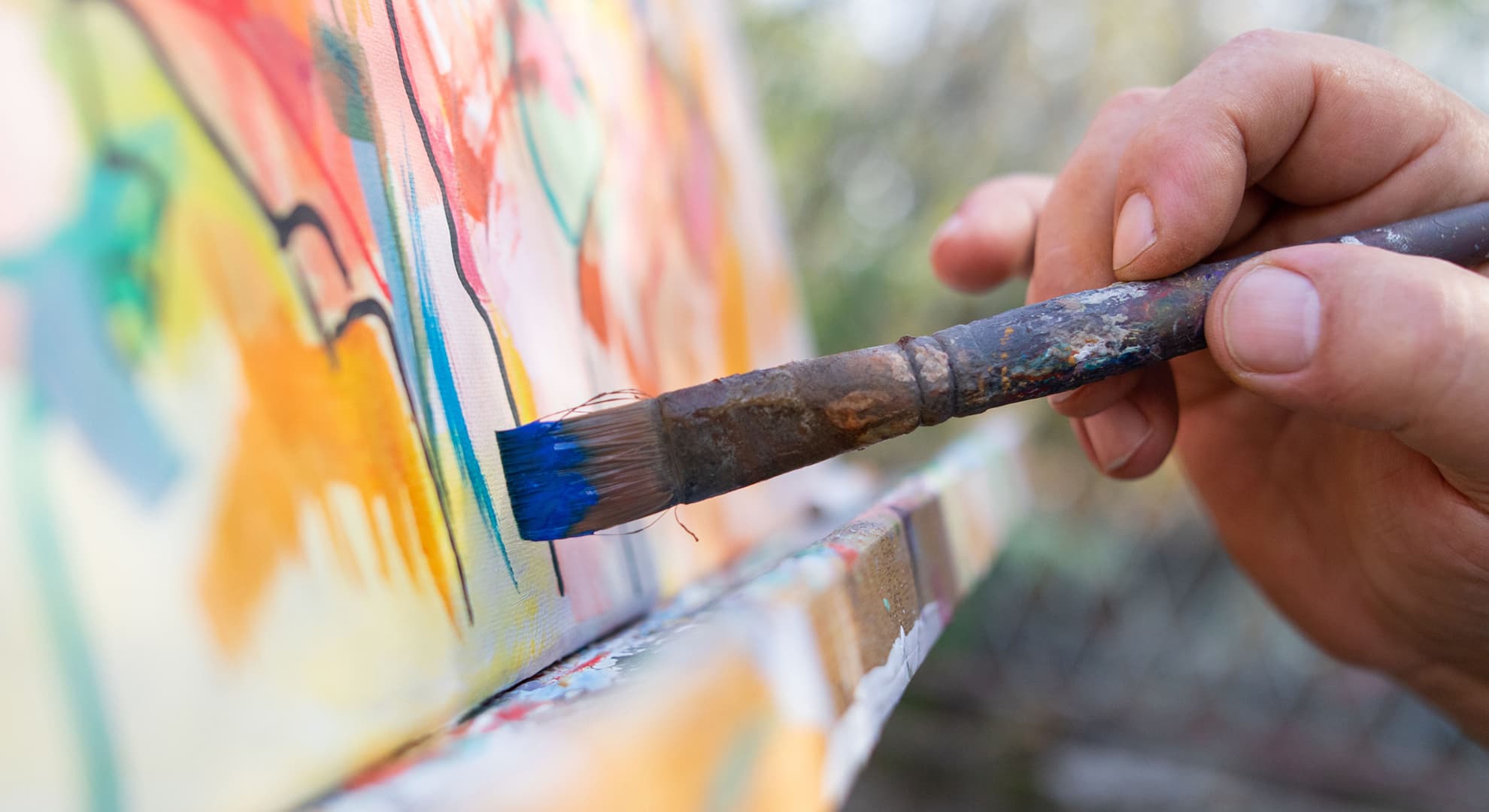 paint brush and painting