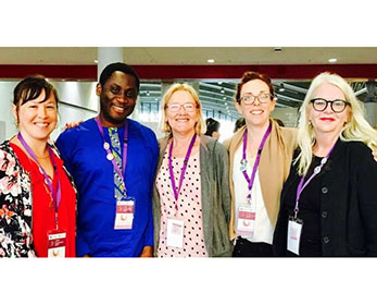 (L-R) Some of the attending members from the ECU Athena SWAN SAT at the 2017 SAGE Symposium - Susan Stewart, Dr Kwado Adusei-Asante, Chris Gunson, Dr Carolyn McIntyre and Dr Lyndall Adams.