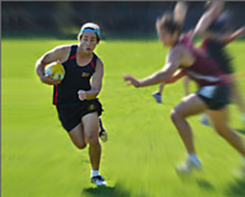 A person playing rugby