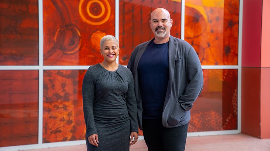 Dr Natalie Strobel and ECU director of Aboriginal research Associate Professor Dan McAullay image