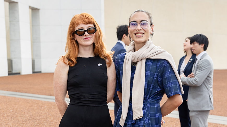 L-R: Madeleine McWilliam from the University of Technology Sydney, a fellow NCP Scholar who will also study abroad in South Korea and Maxine Giorgi-Reid at the NCP Scholarship Awards Ceremony