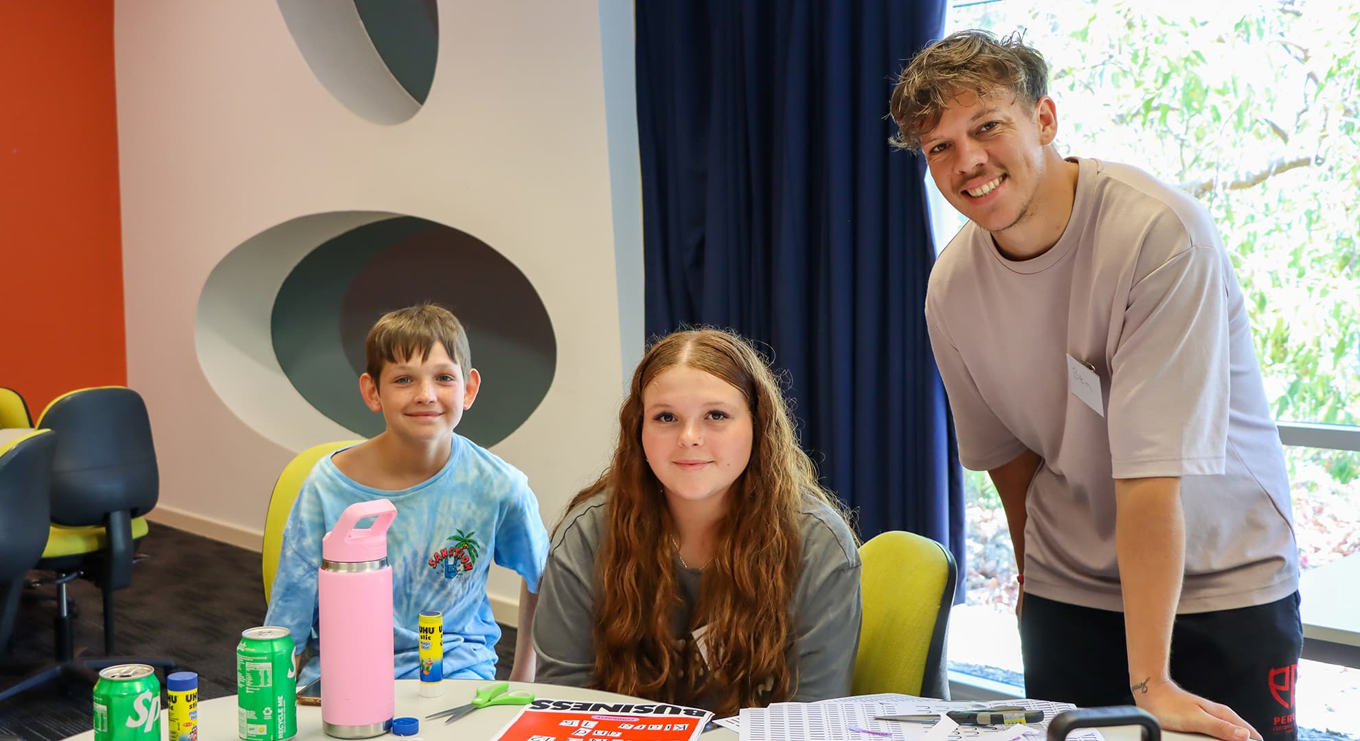 Ben Stubbs with teenage participants.