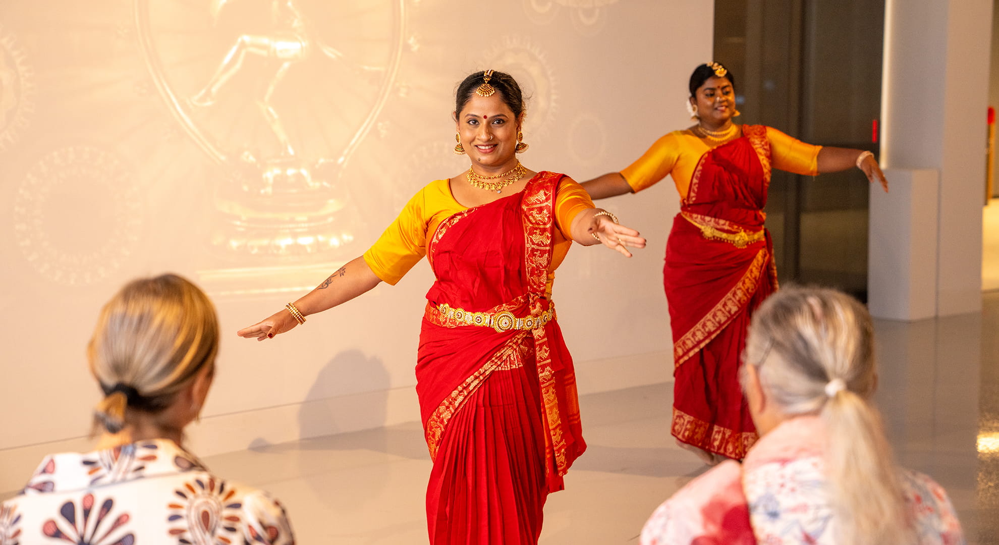 Dancers performing a traditional dance.
