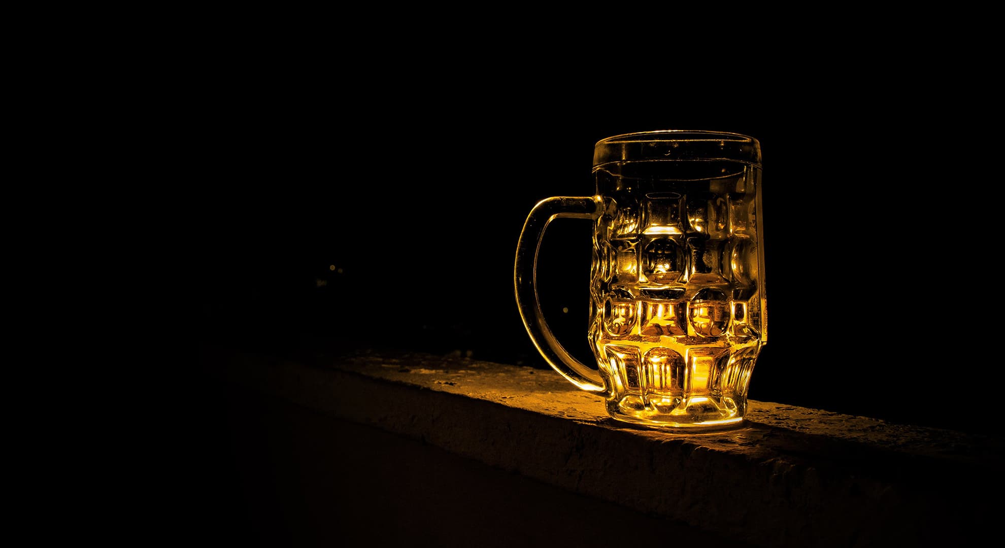 Beer on a black background