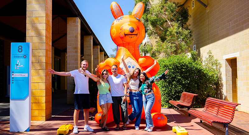 group of students on campus