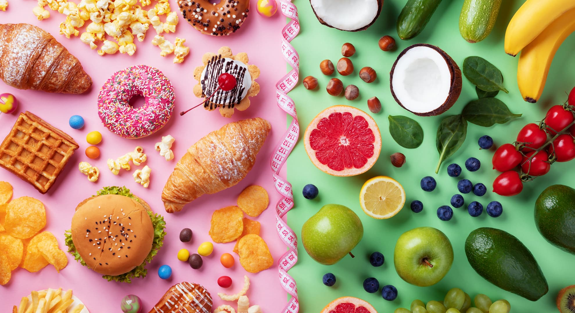 Junk food vs healthy food