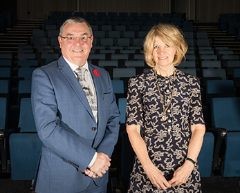 ECU Vice-Chancellor Professor Steve Chapman CBE with Universities UK President Professor Julia Buckingham CBE