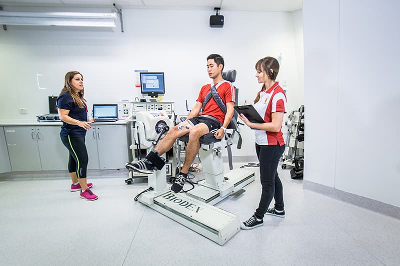 Students in exercise science lab