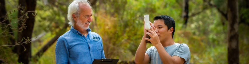 Two researchers in the field.