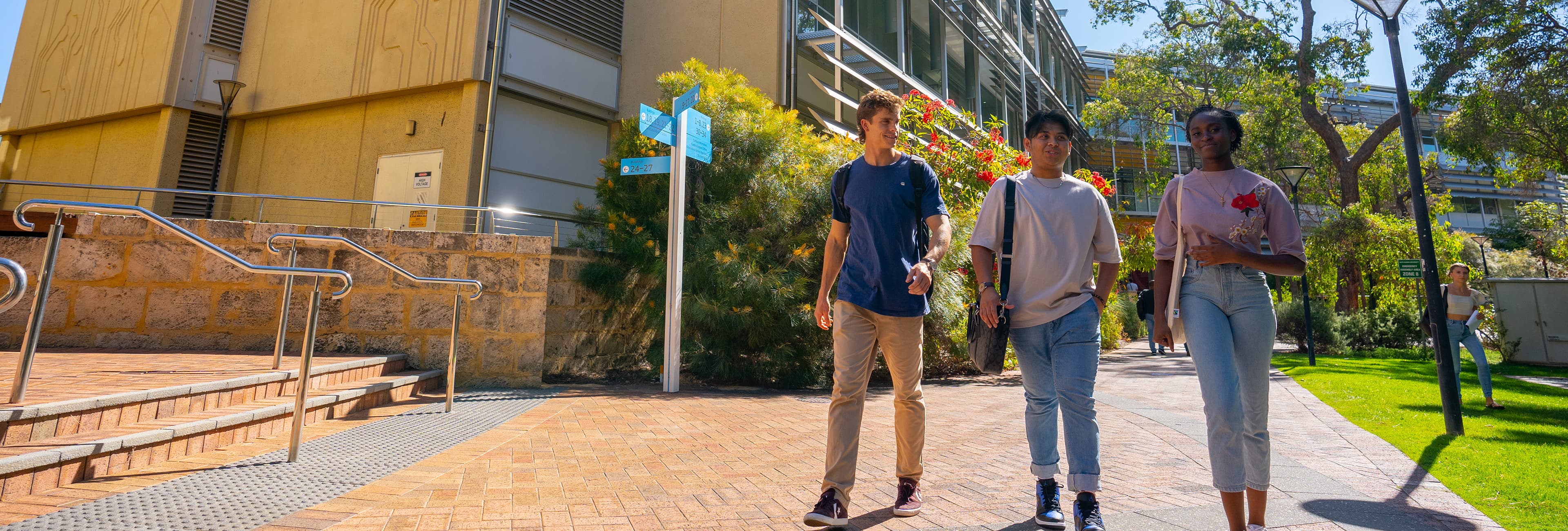 Students walking around Joondalup ECU campus