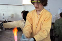 Young scientist around his bunsen burner