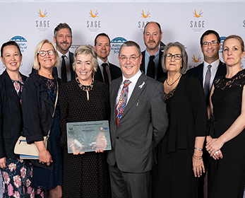 ECU staff members receiving the Athena SWAN Bronze Award.