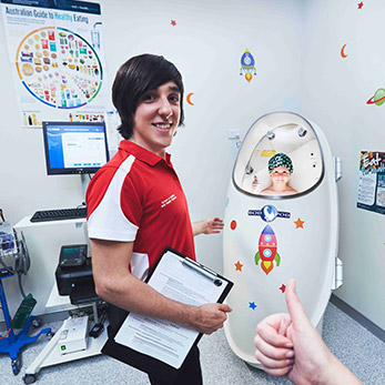 Our research utilises state of the art resources, such as the Bod Pod for measurement of body composition.