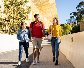 Students walking near building at ECU Joondalup campus