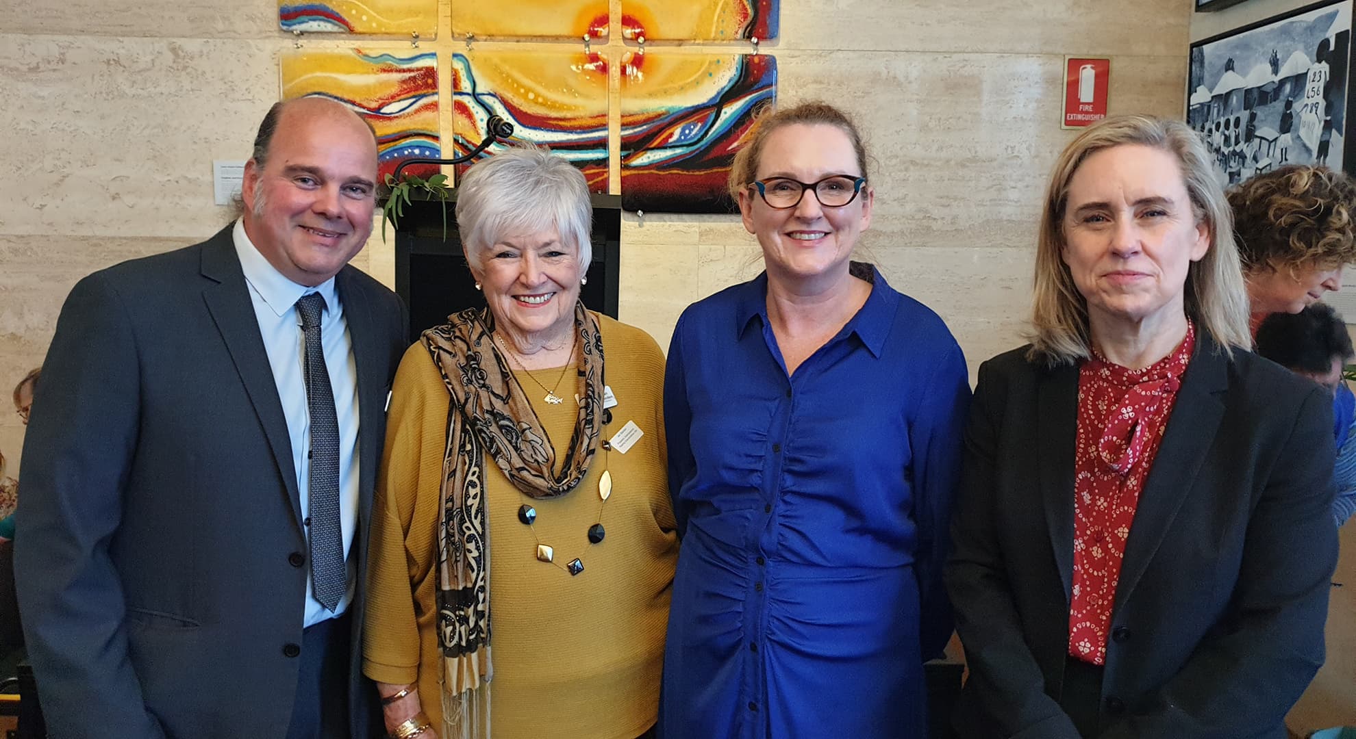 Dr David Coall (ECU), Jan Standen (then President, Grandparents Rearing Grandchildren WA), Dr Katrina Stratton MLA and Hon. Simone Frances McGurk MLA