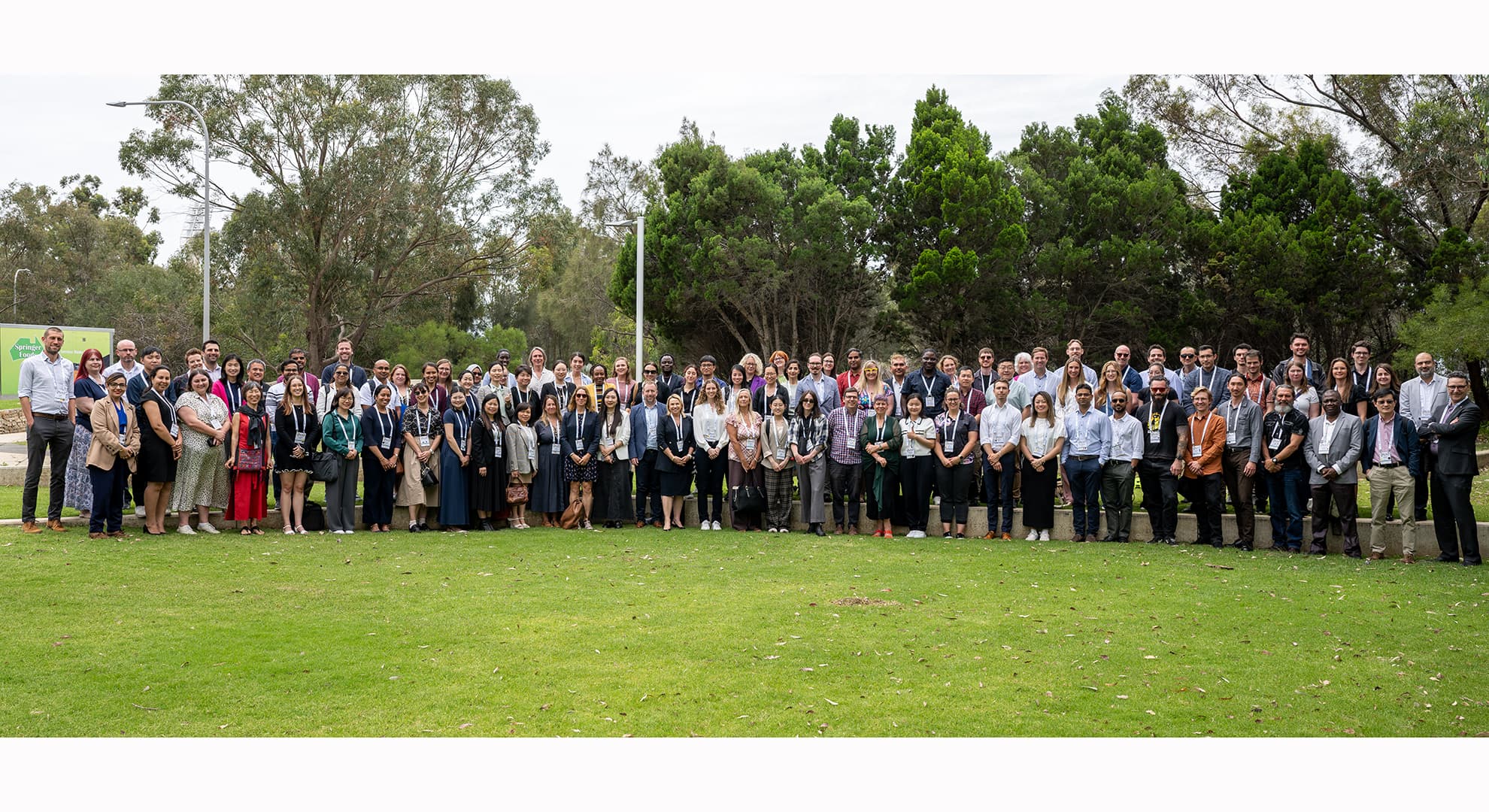 A large group of people in a row