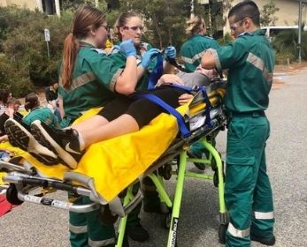 Image showing ECU paramedic students in a simulation exercise