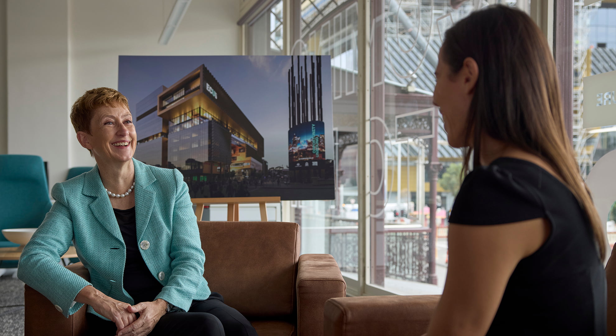 Vice-Chancellor Clare Pollock with student