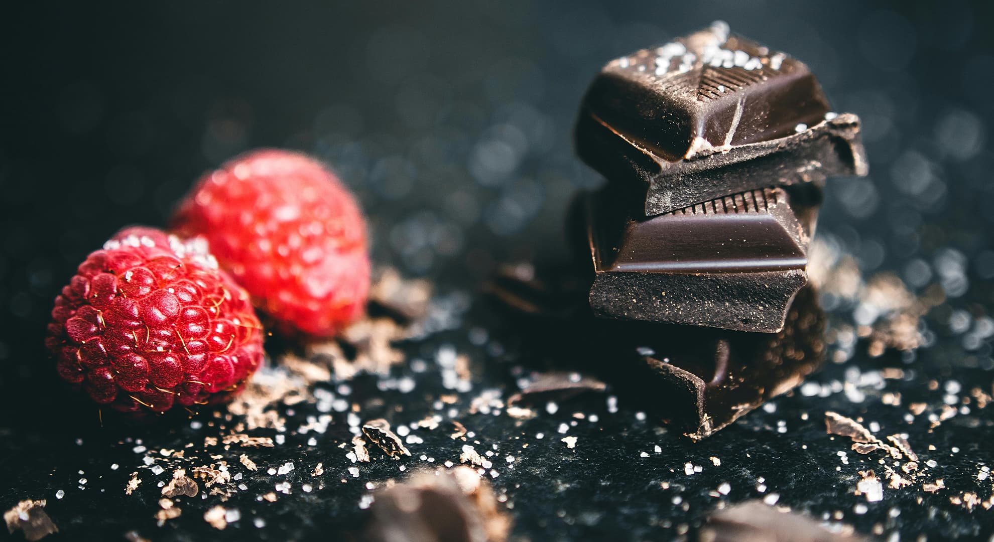 Raspberries and dark chocolate
