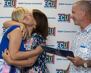 From left to right: Lincoln McCashney Memorial Scholarship recipient, Brittany Moorman with Sharon and Grant Grosser 