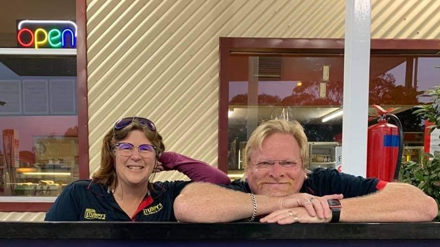 Cathy and Sean Wood outside their Roadhouse