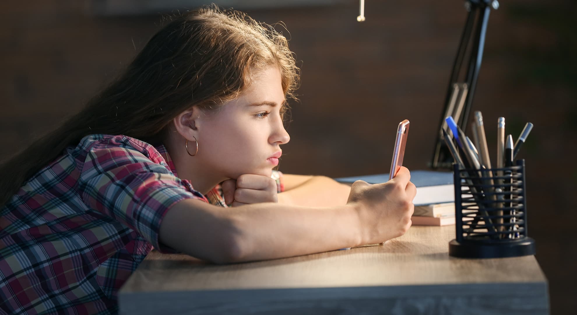 Young girl on smart phone